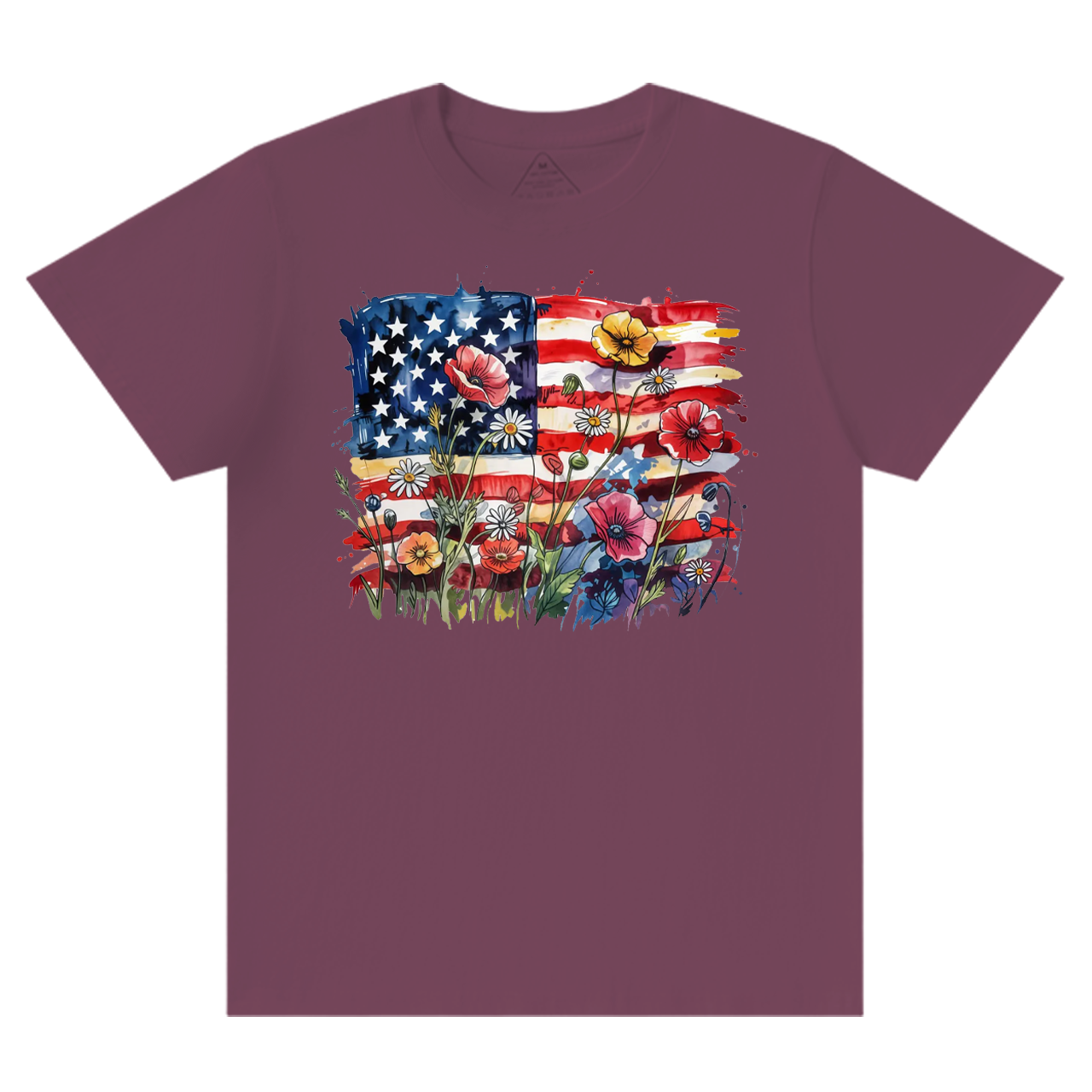 American Flag Floral Mama T-Shirts