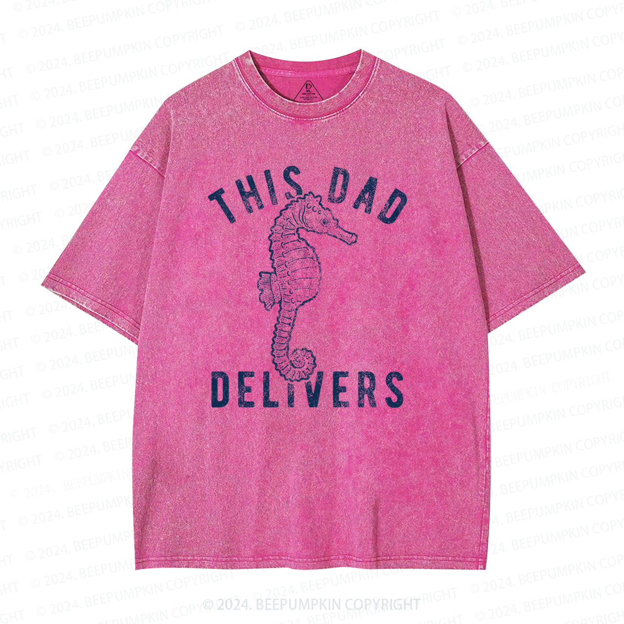 This Dad Delivers Seahorse Washed T-Shirts 
