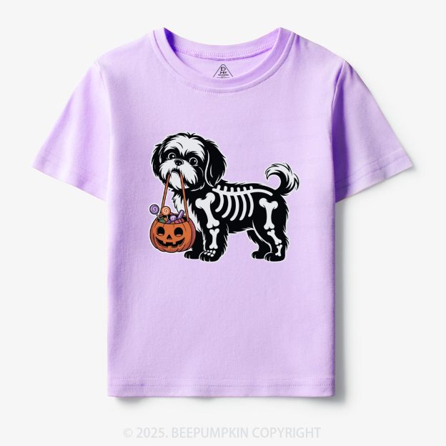 Halloween Skeleton Dog Toddler&Kid's Tees Beepumpkin