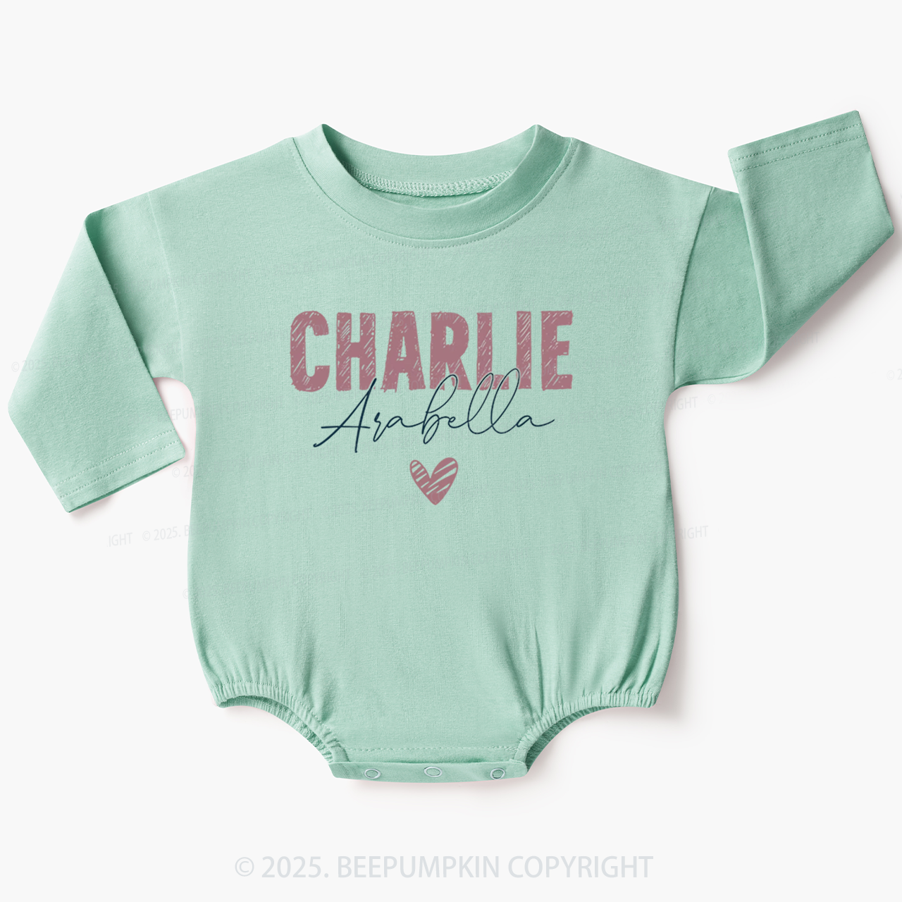 Personalized Girl Baby Bubble Romper Beepumpkin