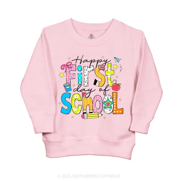 Happy First Day Of School Kid's Sweatshirt