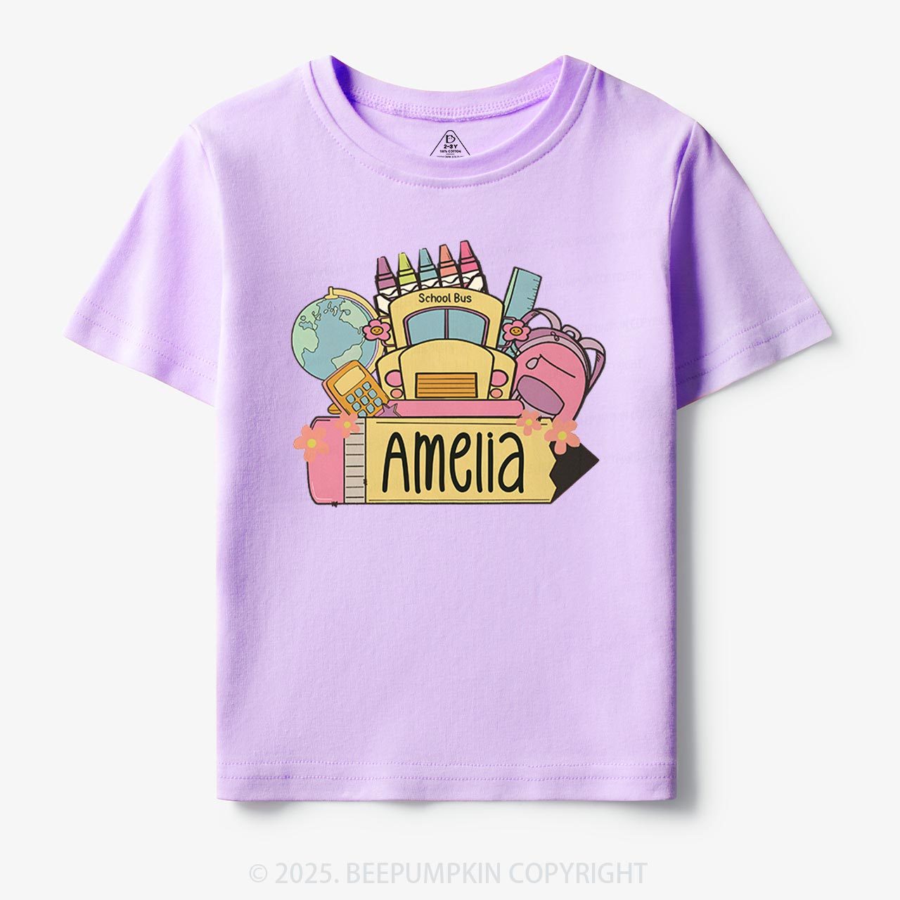 Personalized Back To School Girls Name Toddler&Kid's Tees Beepumpkin 