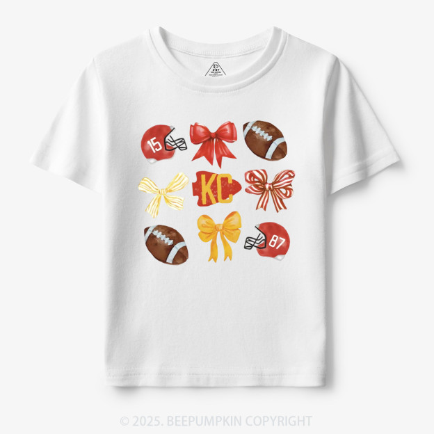 Football Mascots Coquette Toddler&Kid's Tees Beepumpkin
