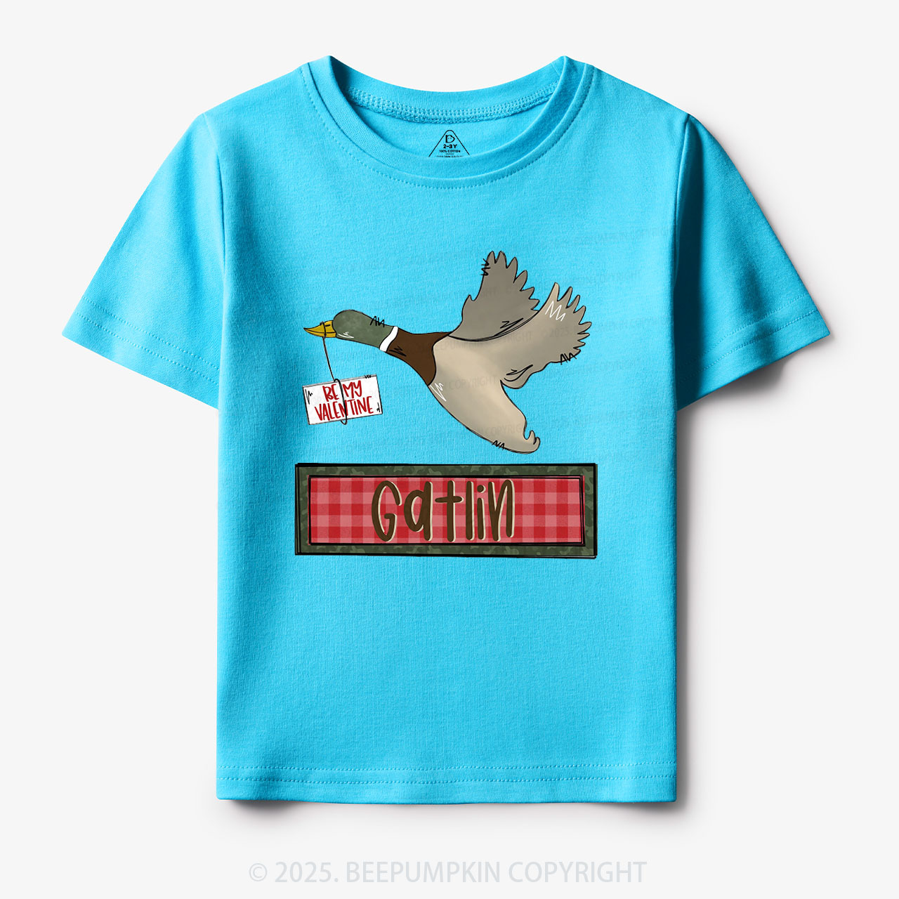 Personalized Be My Valentine Duck Toddler&Kid's Tees Beepumpkin