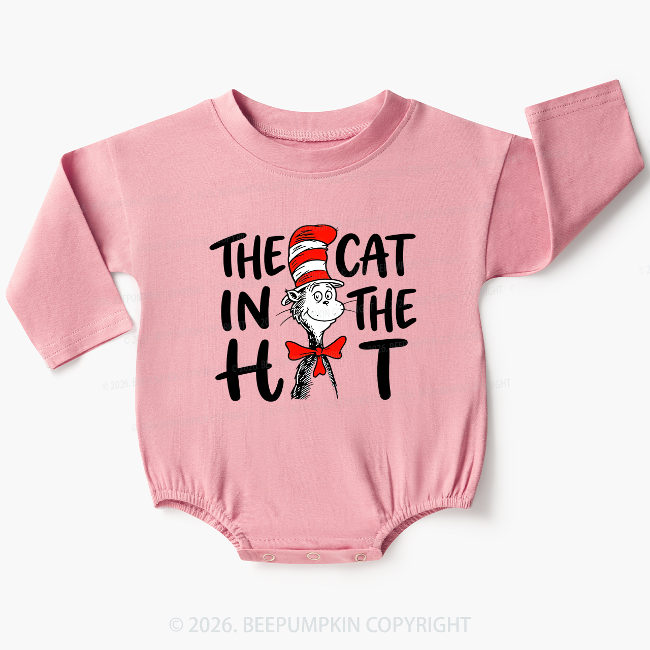 Whimsical Cat In The Hat Baby Baby Bubble Romper