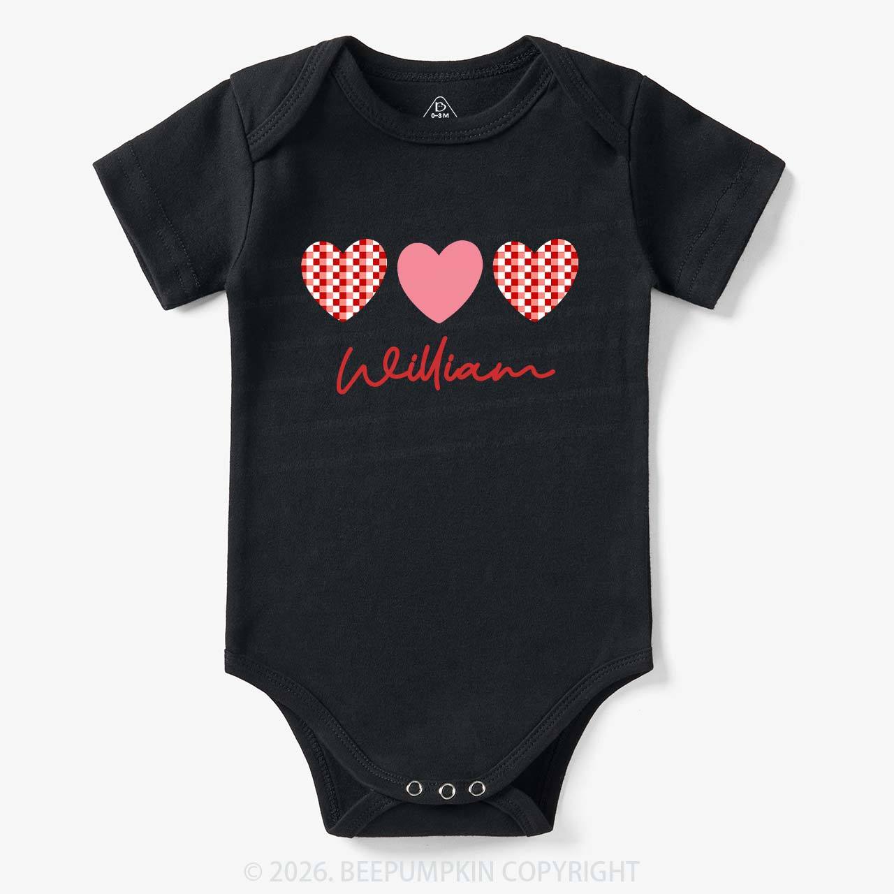 Plaid Heart Valentine's Day Bodysuit For Baby