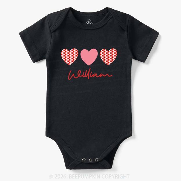 Plaid Heart Valentine's Day Bodysuit For Baby
