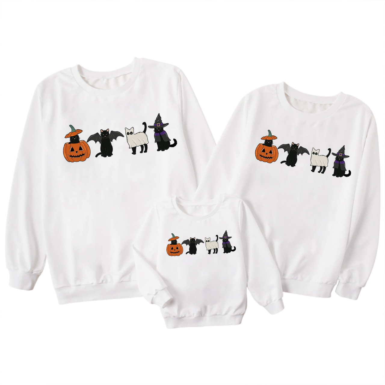 Spooky Season Ghost Cat Halloween Sweatshirt  For Family