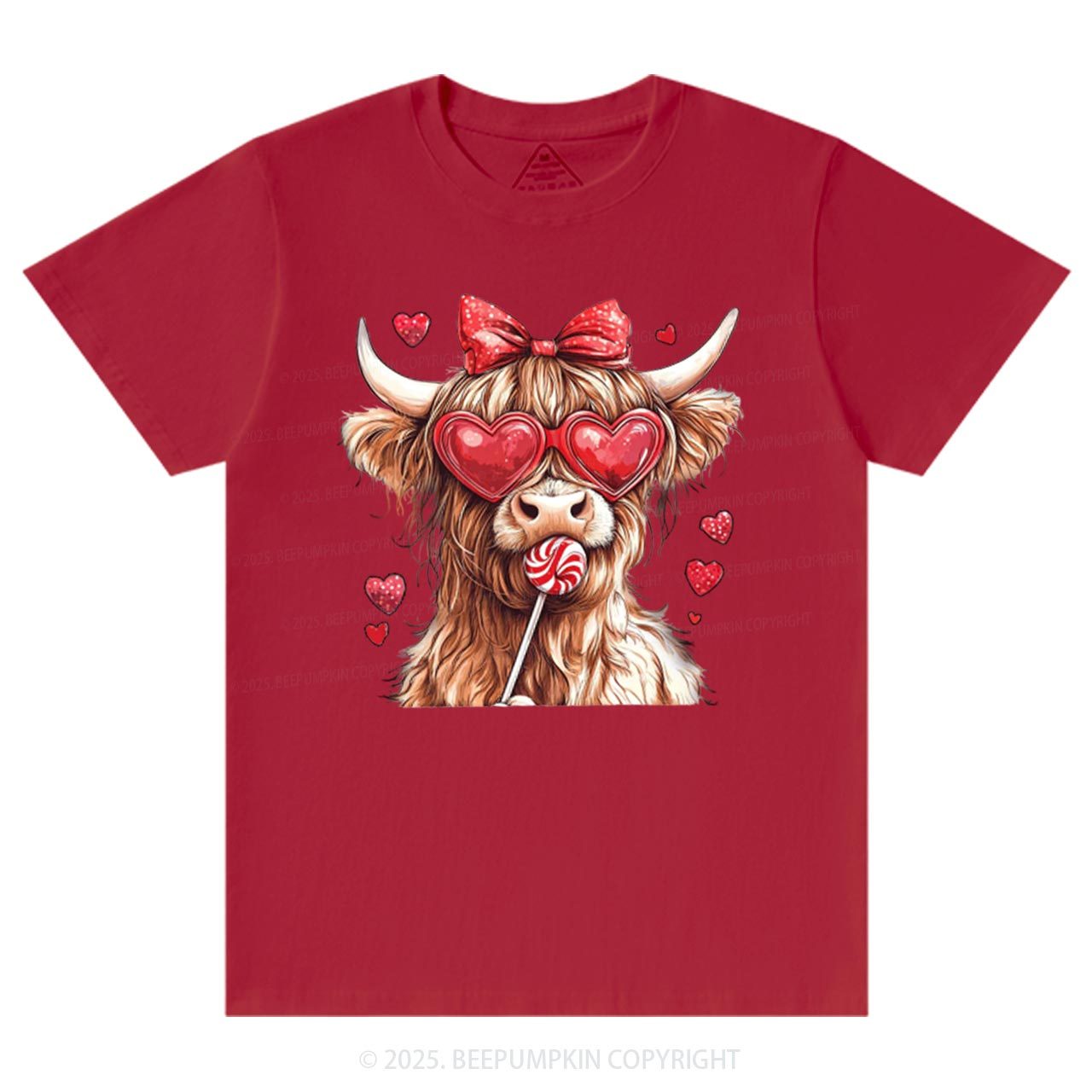 Highland Cow Valentine's Day T-Shirts Beepumpkin