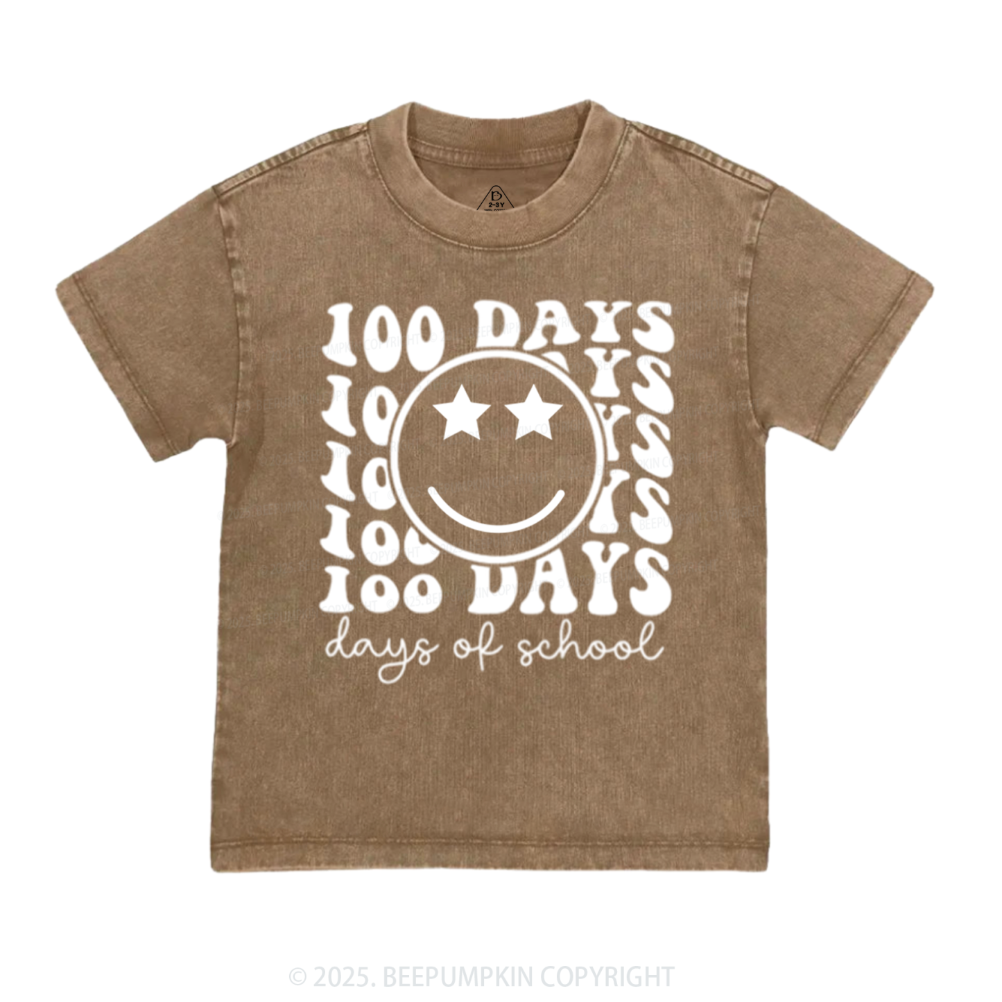 100 Days Of School Toddler&Kids Washed Tees