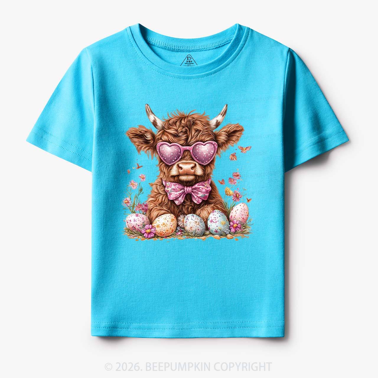 Easter Day Highland Cow Toddler&Kid's Tees