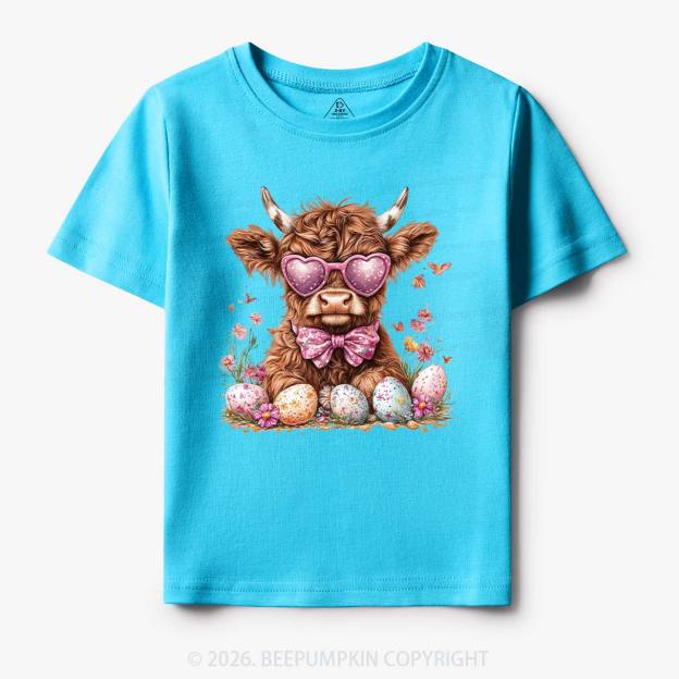 Easter Day Highland Cow Toddler&Kid's Tees