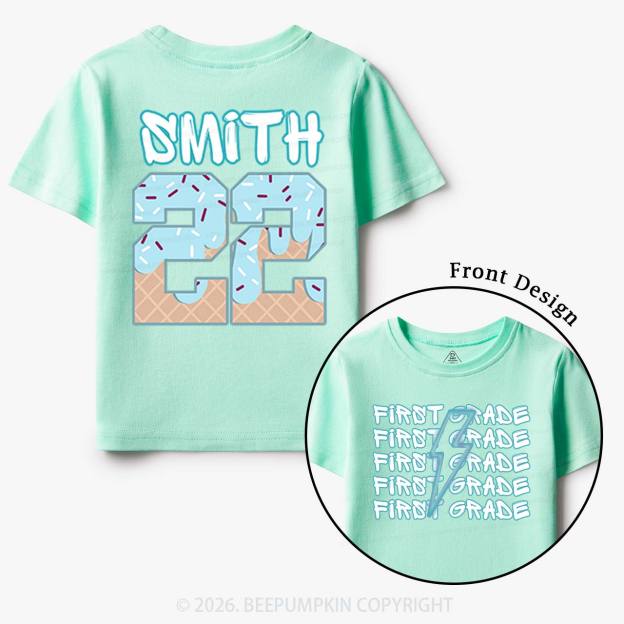 Personalized Blue Lightning Grade Toddler&Kid's Tees Beepumpkin