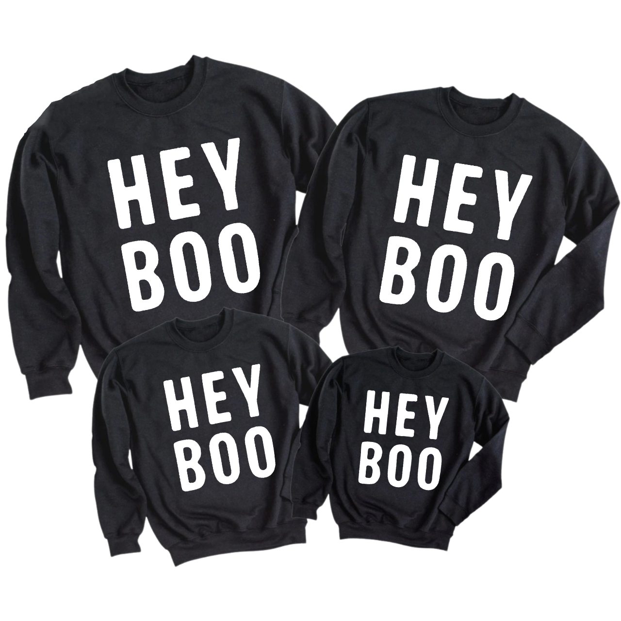 HEY BOO Matching Halloween Family Sweatshirts