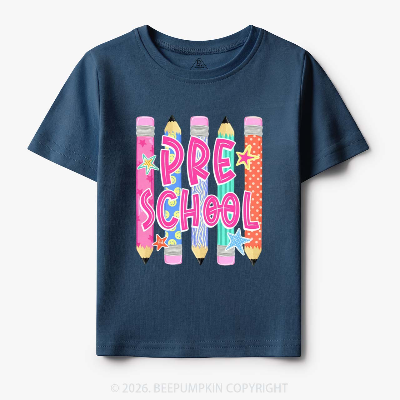 Personalized Grade Level Colorful Pencil Toddler&Kid's Tees