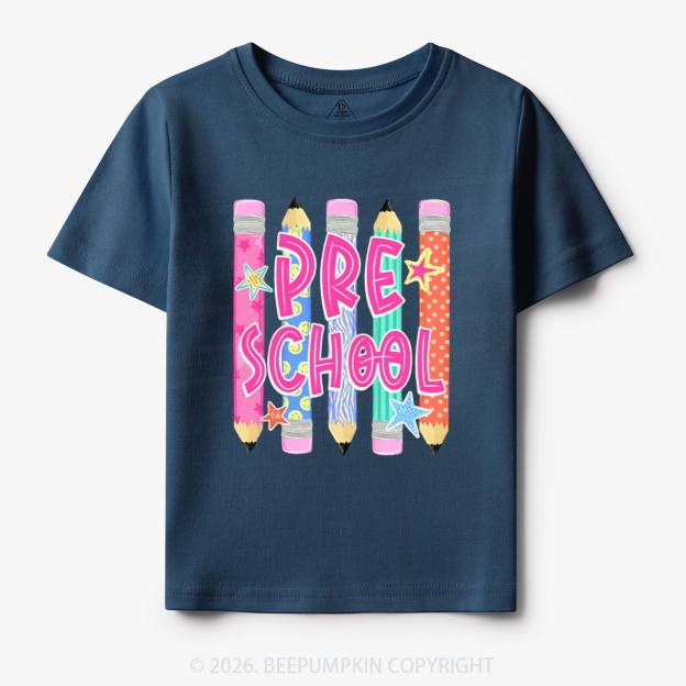 Personalized Grade Level Colorful Pencil Toddler&Kid's Tees