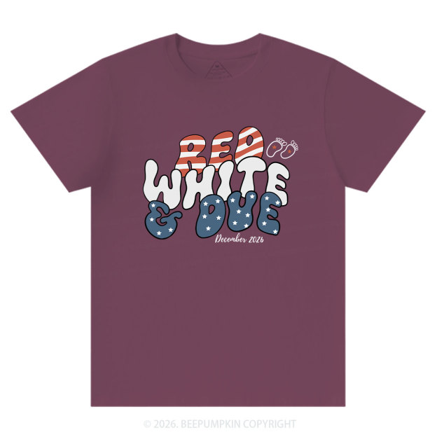 Personalized American Mama 4th July Pregnancy Announcement T-Shirts