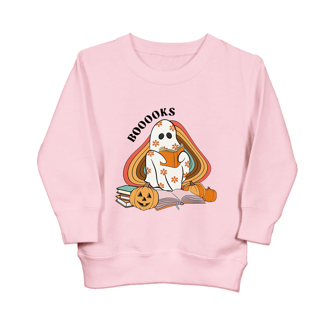Retro Books Ghost Halloween Toddler Sweatshirt