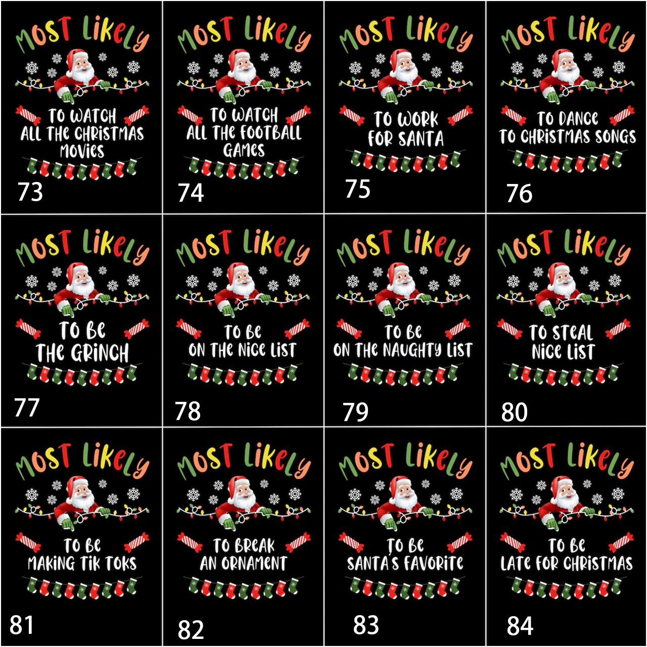 Customizable Holiday Apparel Most Likely To Family Matching Tees Beepumpkin