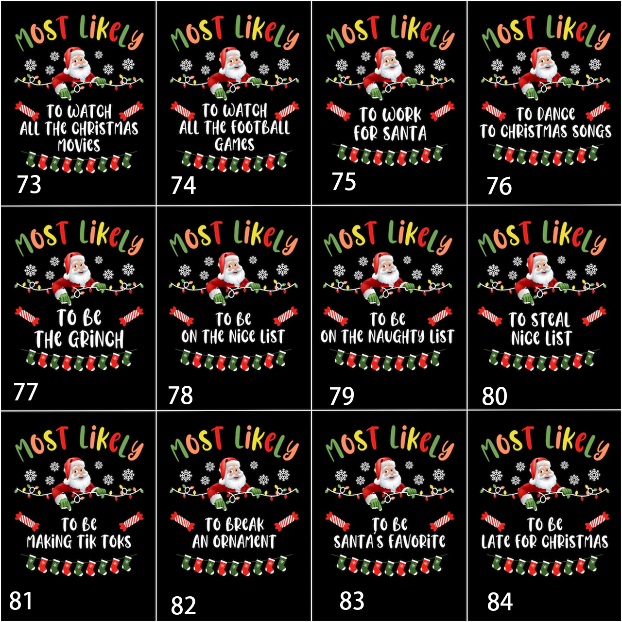 Customizable Holiday Apparel Most Likely To Family Matching Tees Beepumpkin