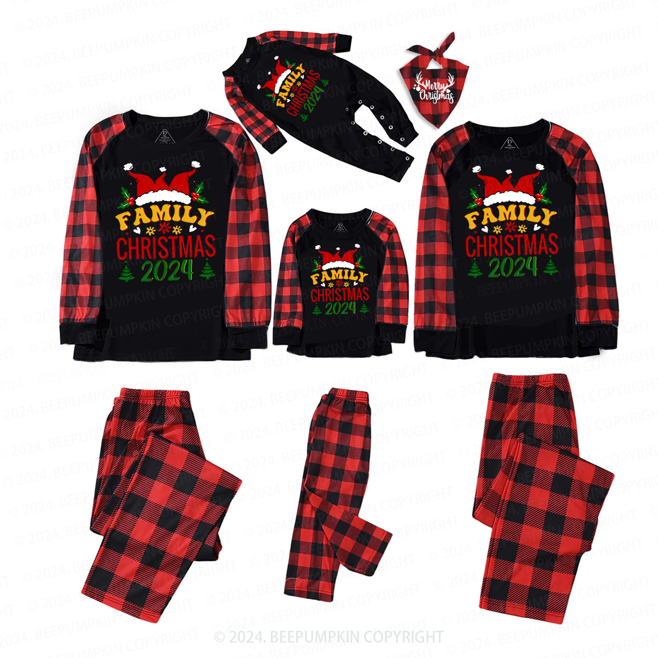 Funny Family Christmas Hat Matching Pajamas Beepumpkin
