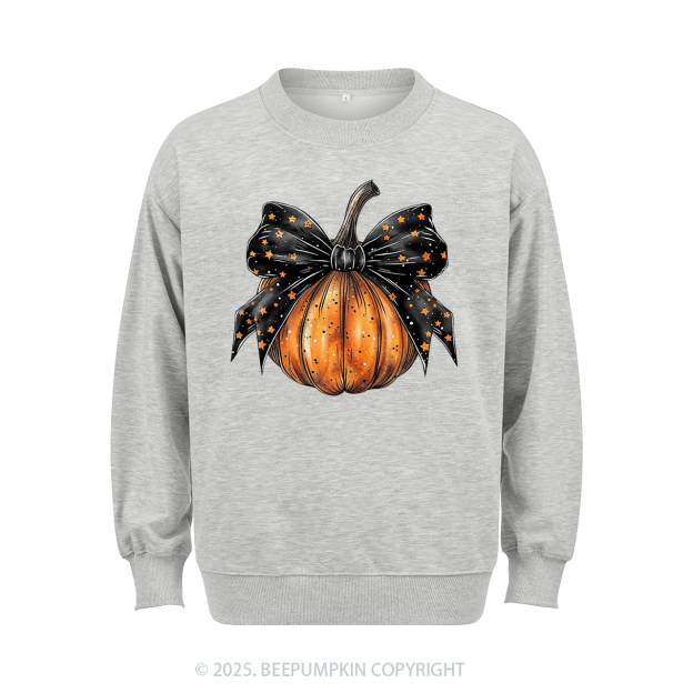 Stars Bow Halloween Sweatshirt Beepumpkin