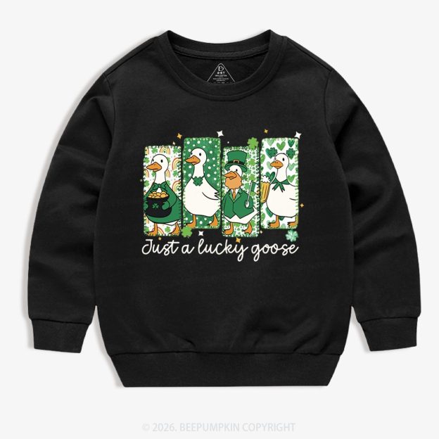 Holiday Goose St Patrick's Day Kid's Sweatshirt