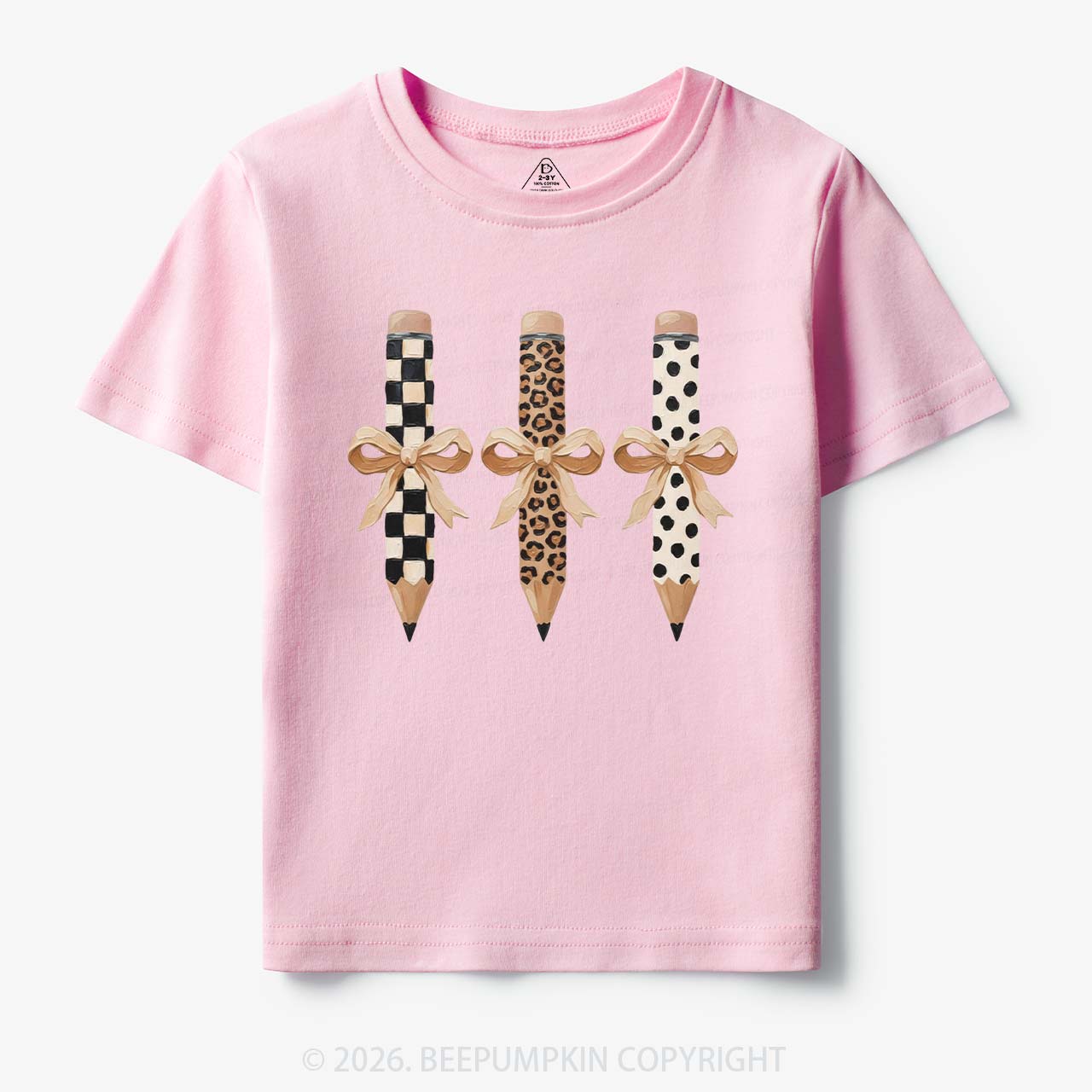 Brushstroke Pencil Bow Preppy Toddler&Kid's Tees