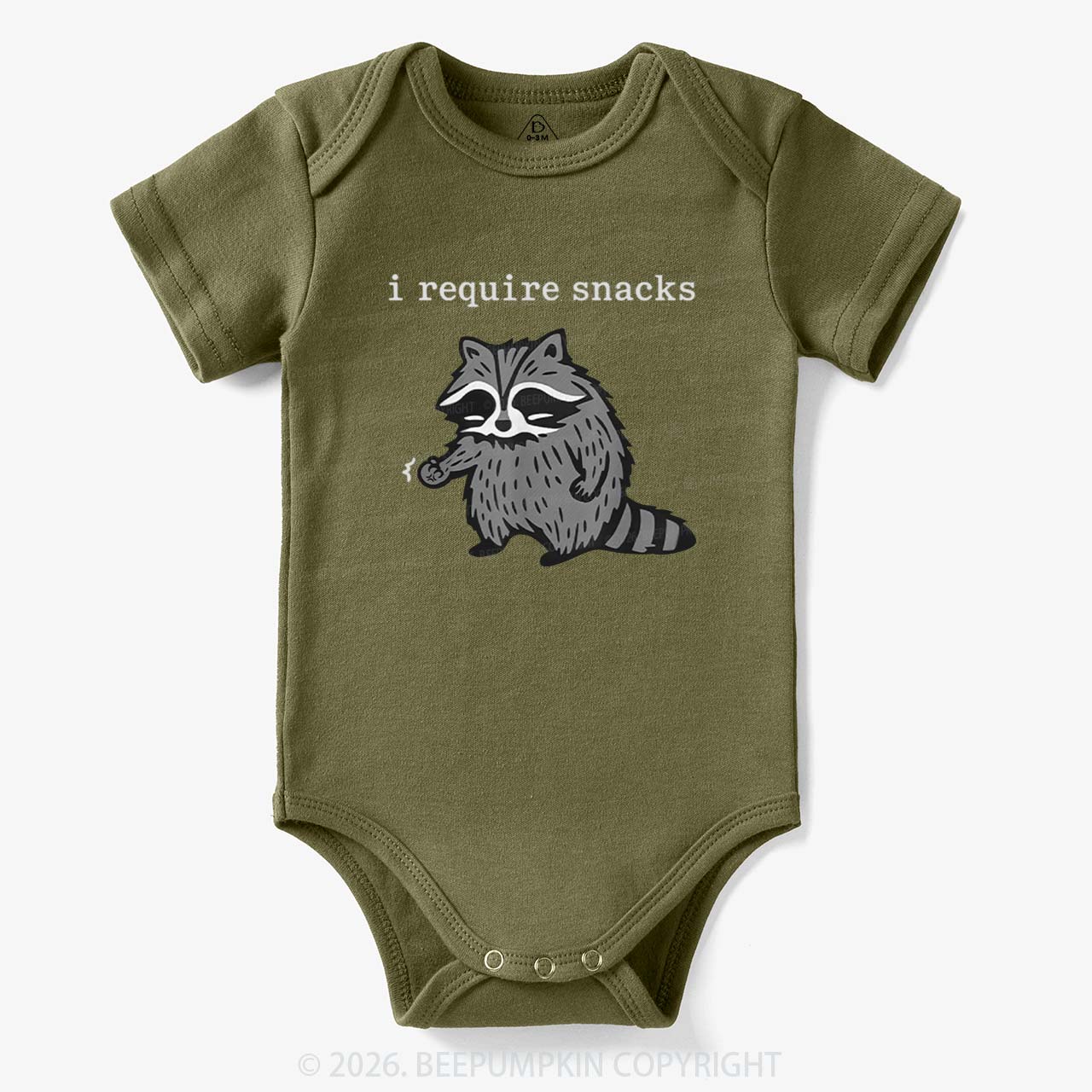 I Require Snacks Raccoon Bodysuit