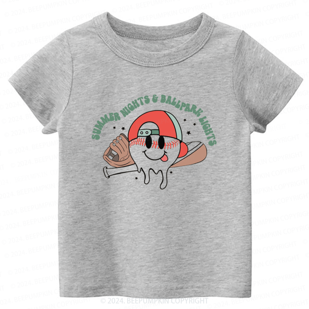 Summer Nights And Ball Park Lights Toddler&Kids Tees 