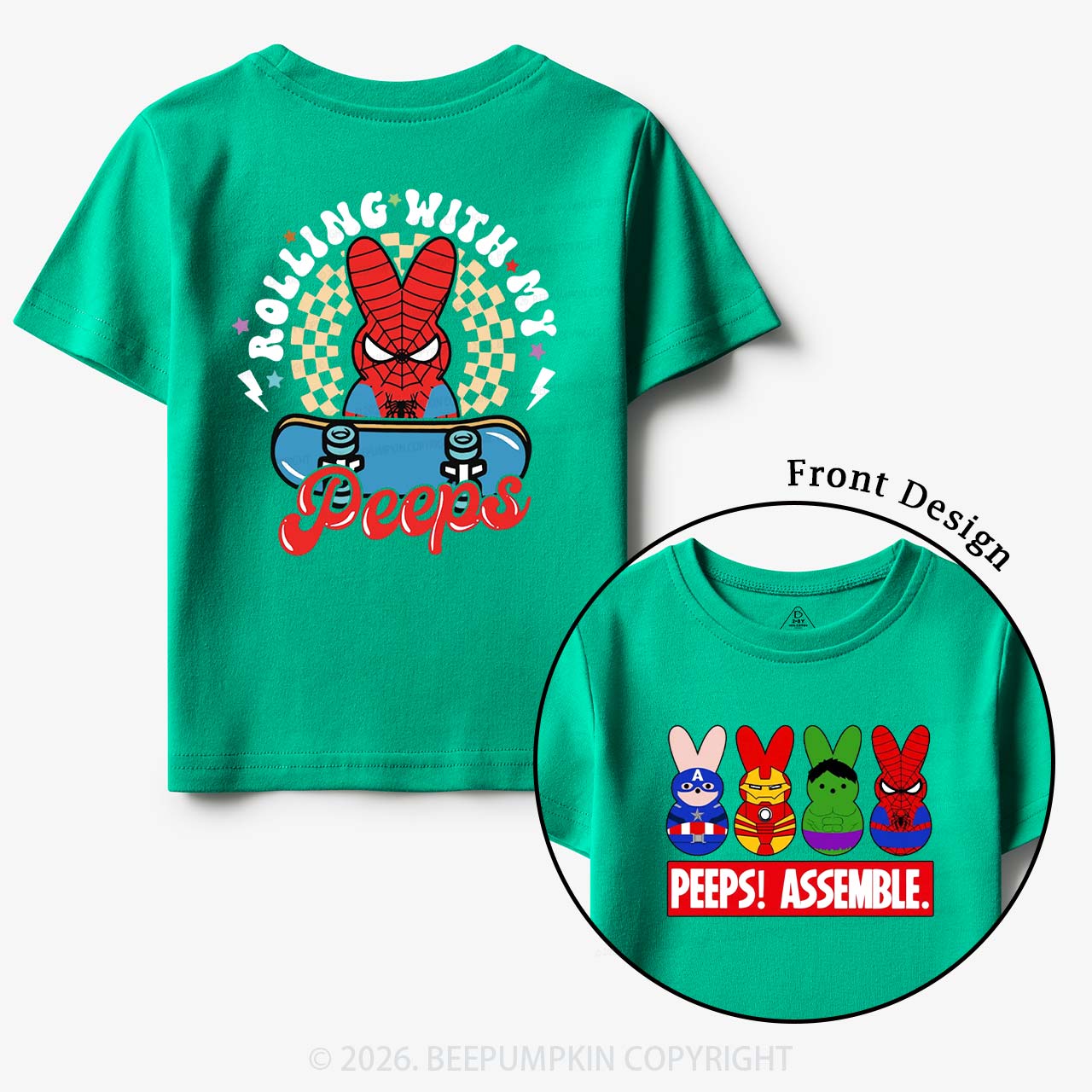 Fun Easter Rolling With My Peeps Squad Toddler&Kid's Tees