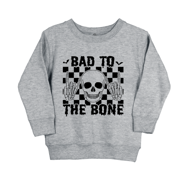 Skull Halloween Bad To The Bone Kids Sweatshirt