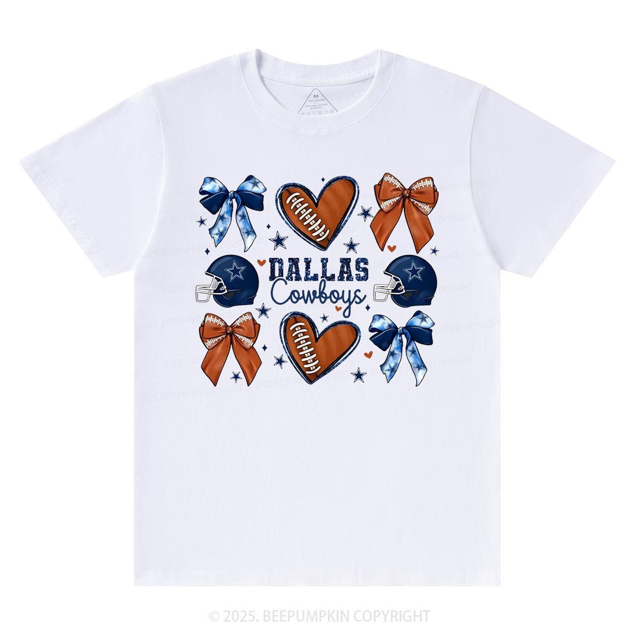 Blue Star Football Mama T-Shirts Beepumpkin