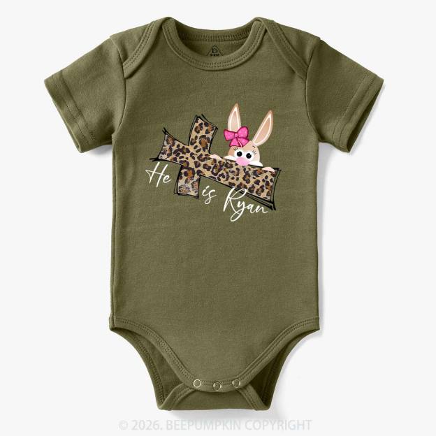 Faith Bunny & Leopard Cross Baby Bodysuit