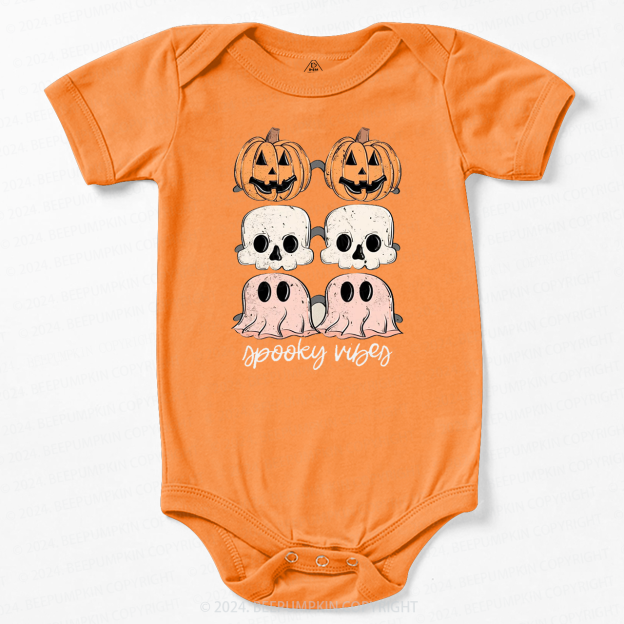 Halloween Ghost Spooky Vibes Baby Bodysuits 