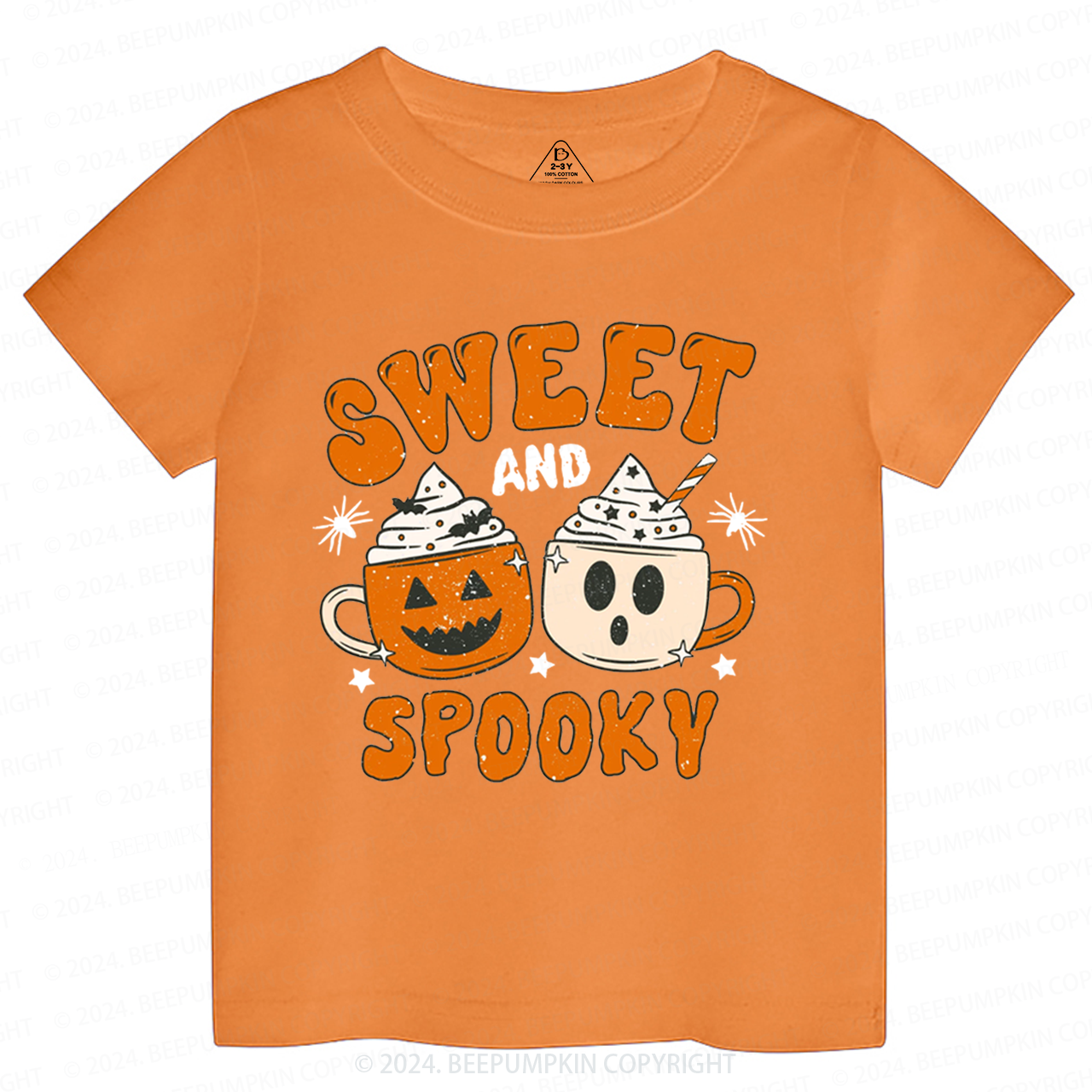 Sweet And Spooky Pumpkin Halloween Toddler&Kids Tees 