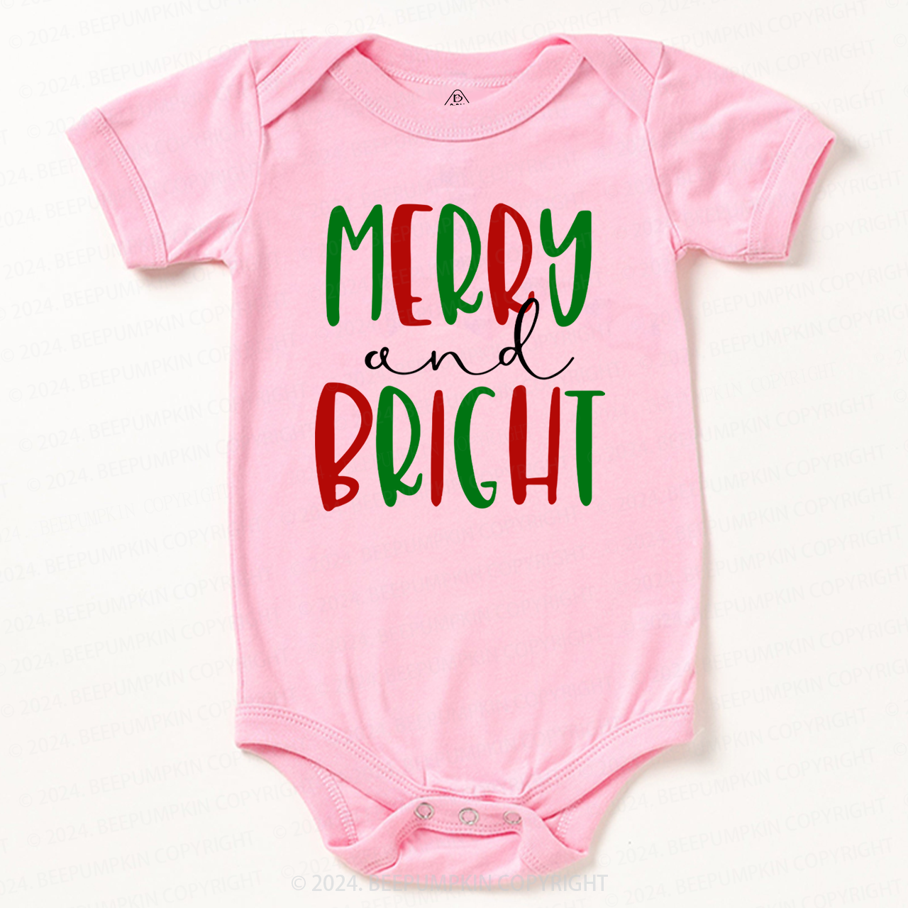 Merry & Bright Christmas Tree Baby Bodysuit