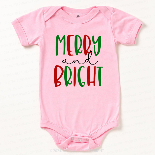 Merry & Bright Christmas Tree Baby Bodysuit
