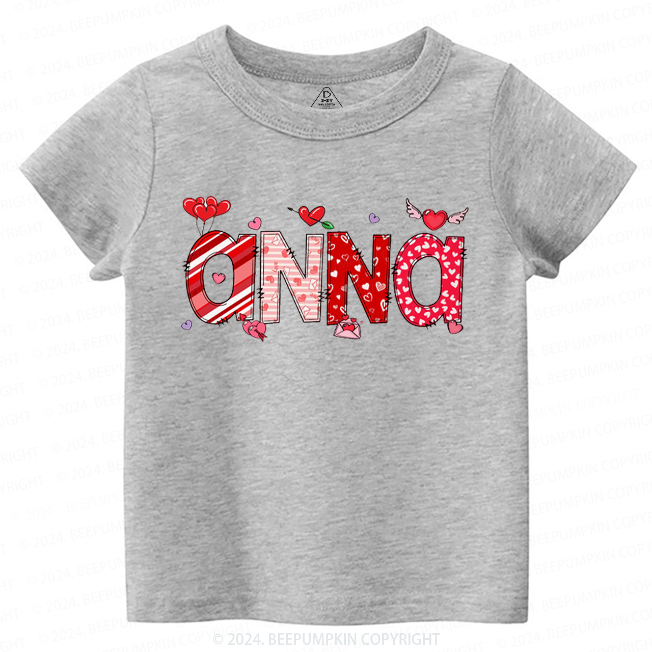 Personalized Valentine Love BalloonToddler&Kids Tees Beepumpkin