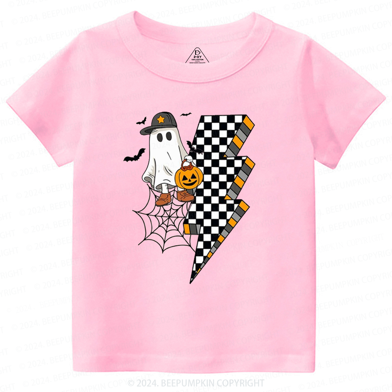 Retro Cute Ghost Halloween Pumpkin Toddler&Kids Tees 