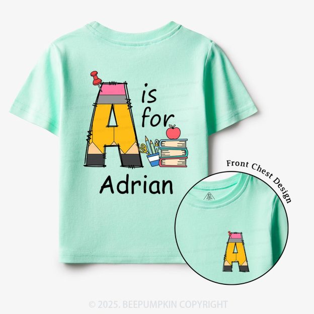 Personalized Alphabet Pencil Name Toddler&Kid's Tees Beepumpkin