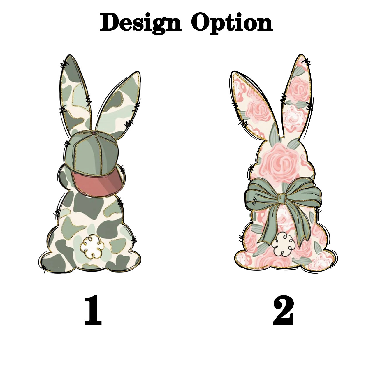 Personalized Floral Easter Bunny Toddler&Kid's Tees