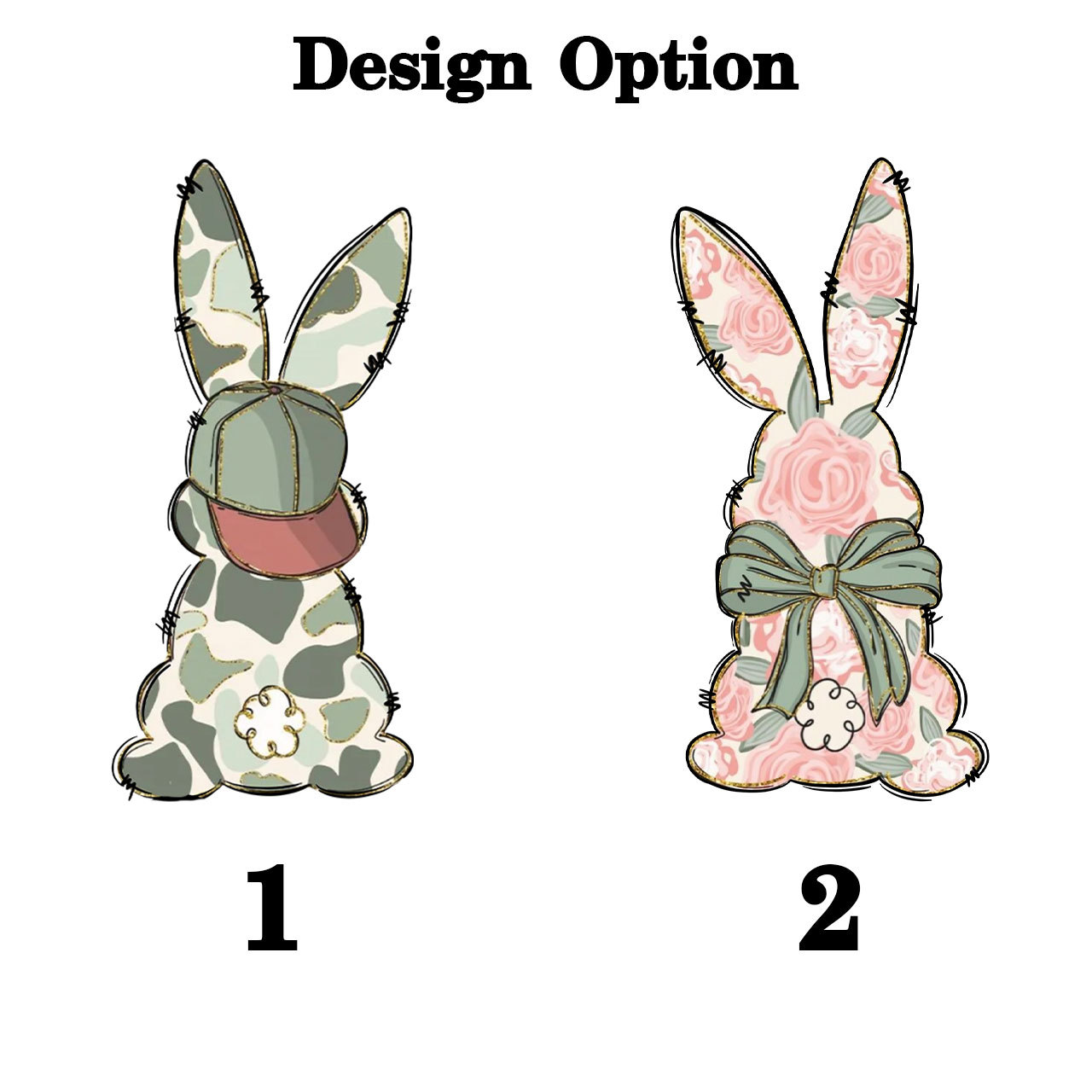 Personalized Floral Easter Bunny Toddler&Kid's Tees