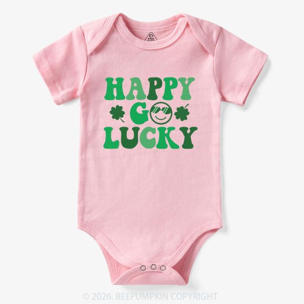 Leaf Happy Go Lucky St.Patricks Day Bodysuit For Baby