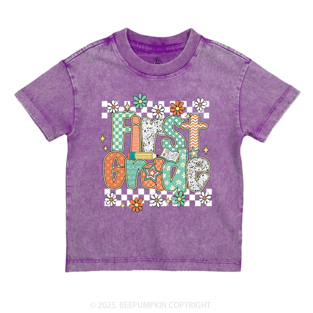 Personalized Grade Blossoms Toddler&Kids Washed Tees