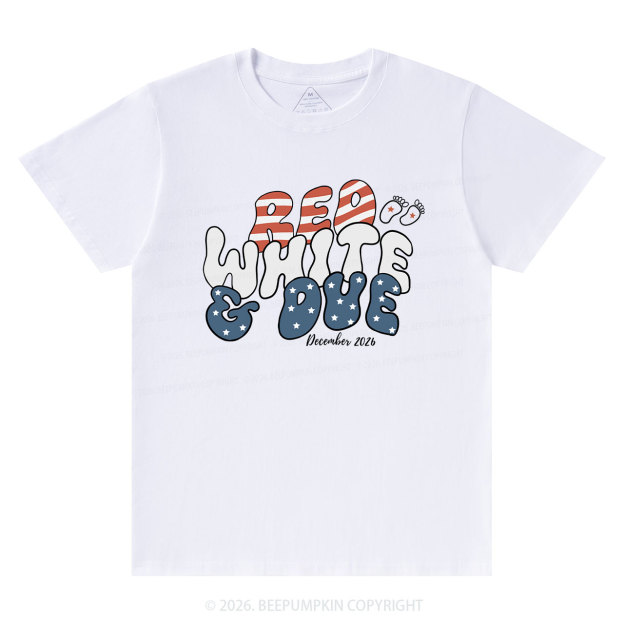 Personalized American Mama 4th July Pregnancy Announcement T-Shirts