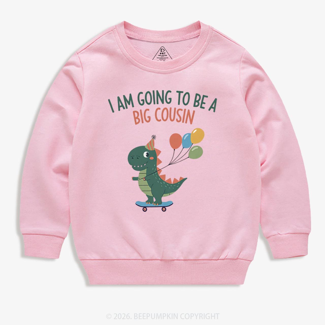 I'm Going To Be A Big Cousin Dinosaur Toddler&Kid's Sweatshirt
