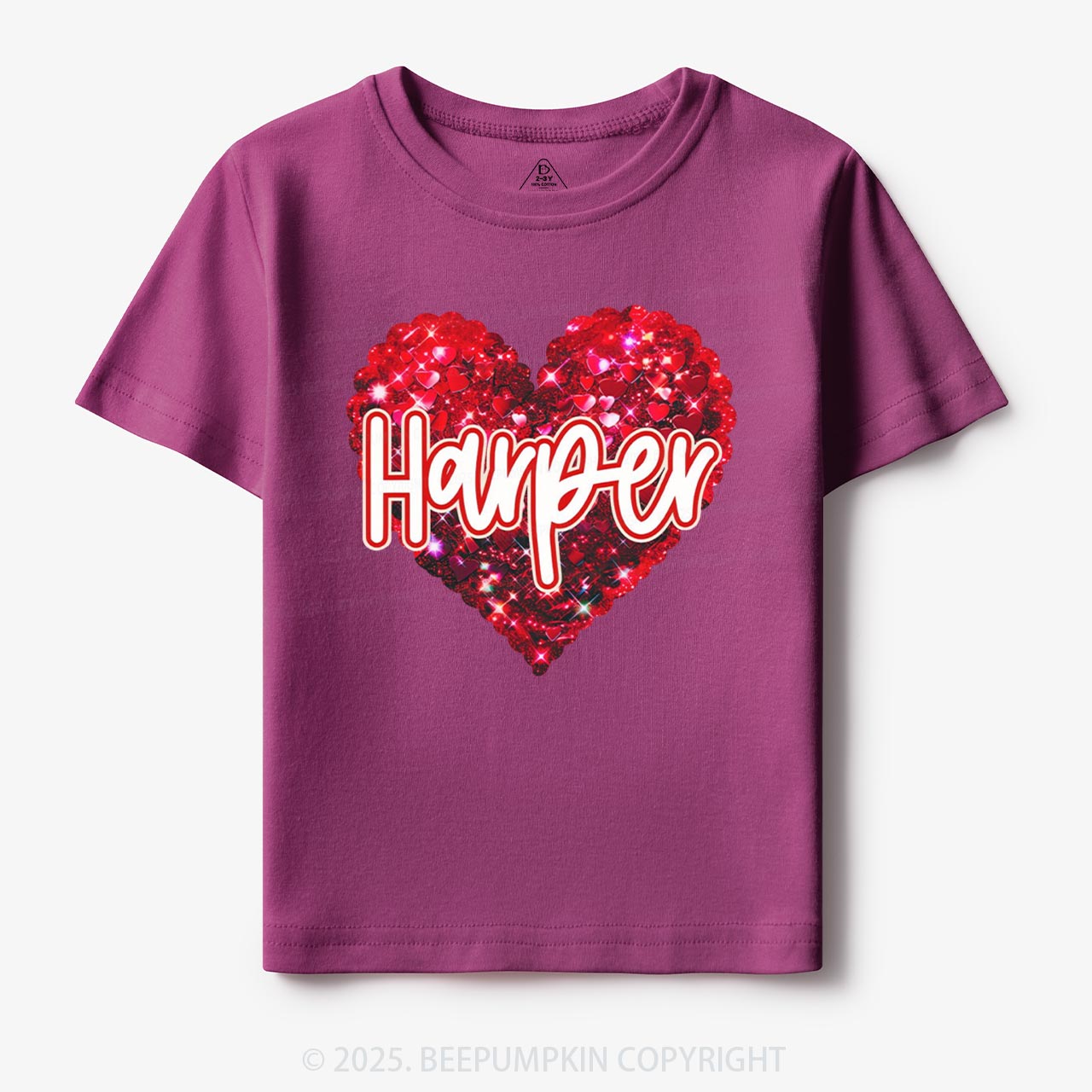 Personalized Sparkling Heart Name Toddler&Kid's Tees Beepumpkin