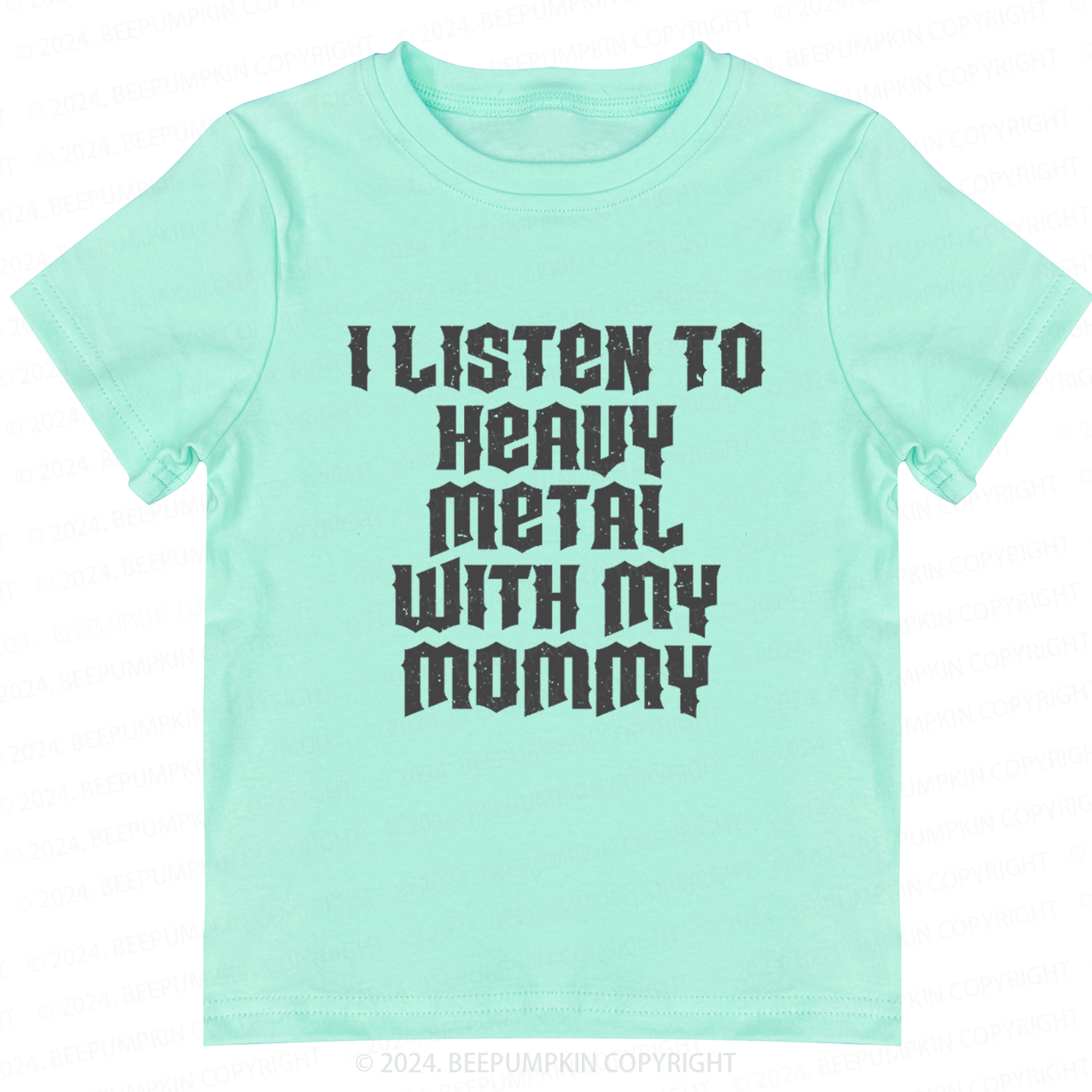 I Listen To Heavy Metal With My Mommy Toddler&Kids Tees 8