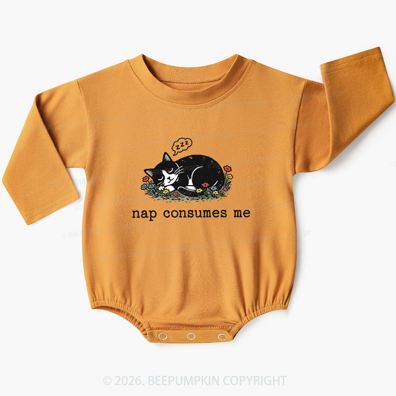 Funny Cat Meme Nap Consumes Me Baby Bubble Romper